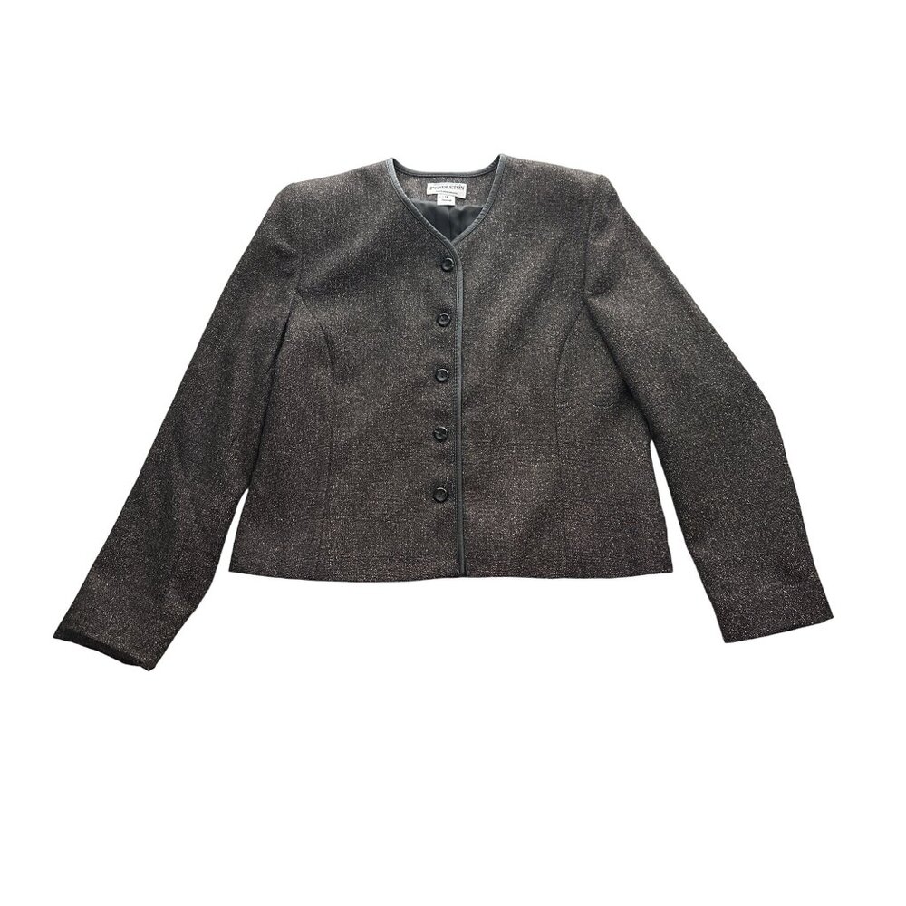 Pendleton Brownish Black Blazer With Button Detail - image 2